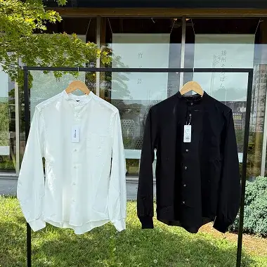 ノーカラーリブシャツの画像